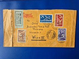 Flugpostbrief Zürich-Wien 2.V 1924 vier Flugpostmarken1923
