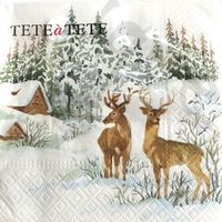 Serviette 2 rehe (1092) 3Stk.