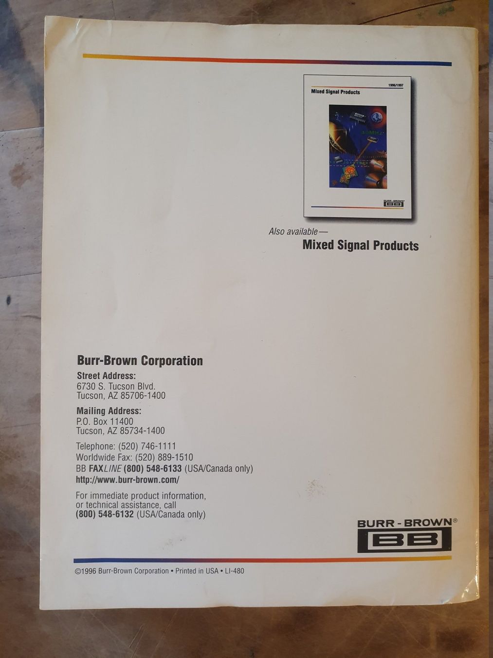 Libri: Linear Products 1996 / 1997 Burr-Brown – Usato da Zürich venduto da loosebone 5