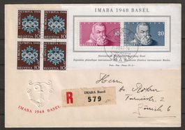 1948 : Imaba Block auf Ausstellungs Brief