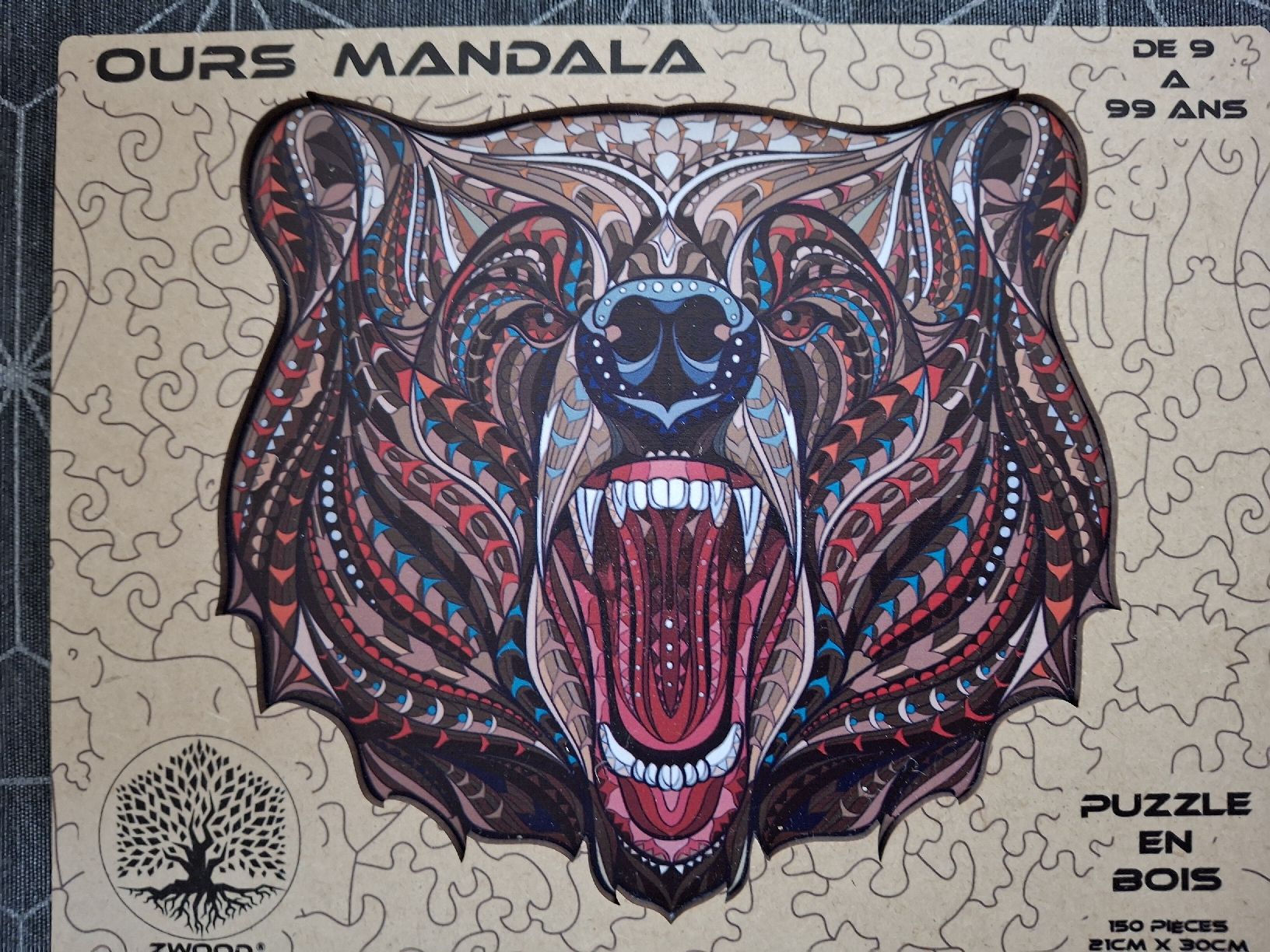 Puzzles: Puzzle Ours Mandala en bois – D'occasion à Lausanne par Cognitia