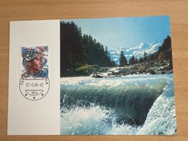Alte Ansichtskarte Pontresina mit Briefmarke, Rarität!