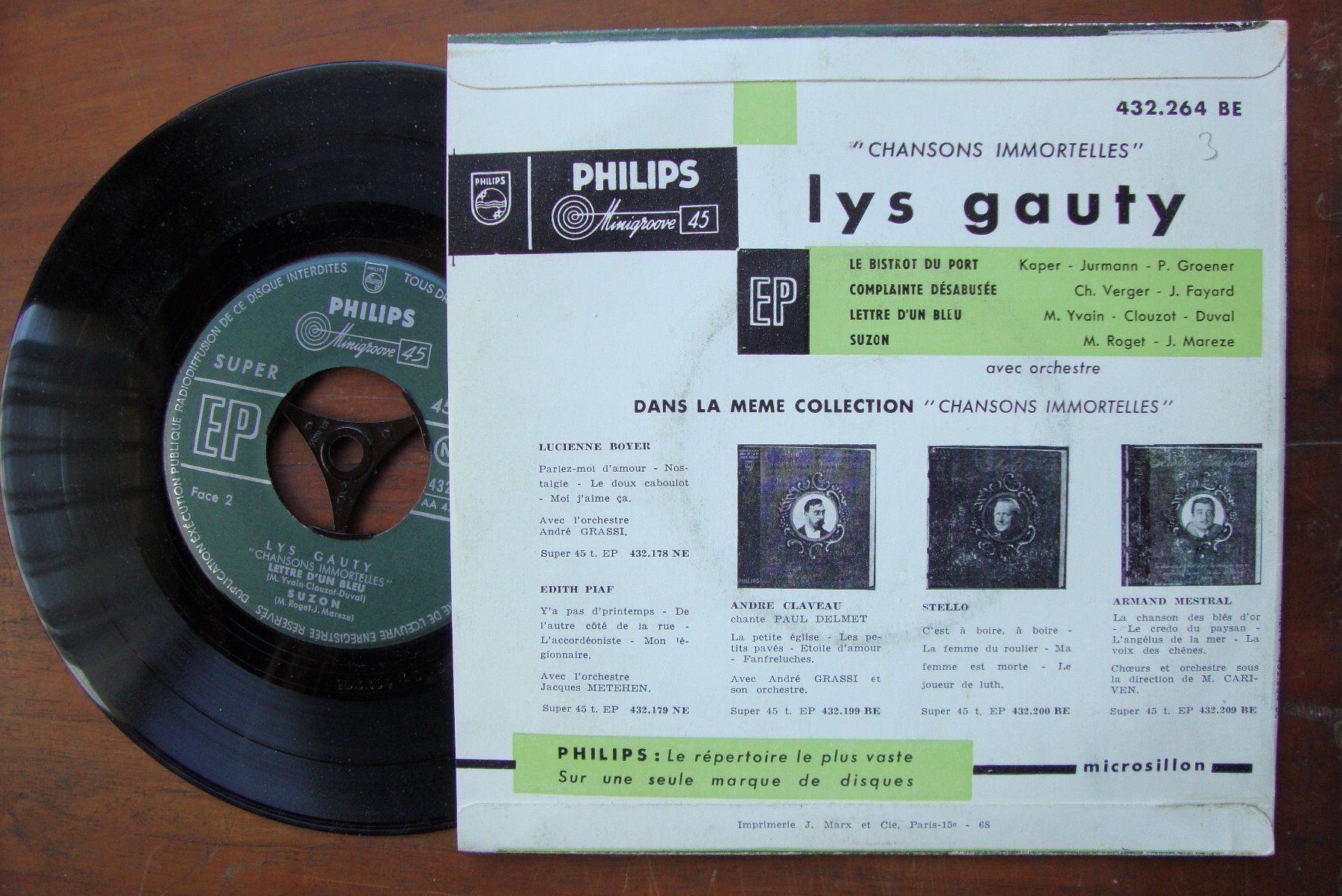 Dischi in vinile: LYS GAUTY - GRANDE DAME DE LA CHANSON EP – Usato da Bern venduto da Uli_10_11 1
