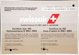 Swissair Schweiz. Luftverkehr-AG, Zürich - 1987 (140er)