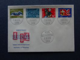 1964 Z-Nr. 406 - 409 mit ET-Voll vom Bogenrand