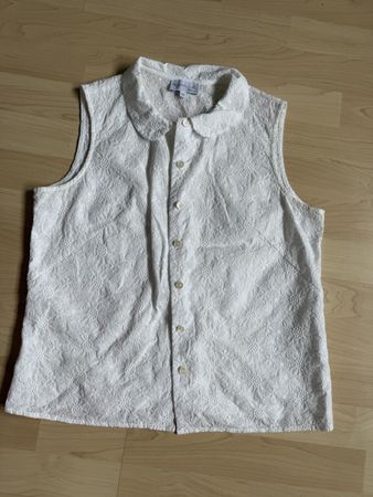 Agnès B Bluse weiss Grösse s - M / 38 / It 42 Spitzenmuster