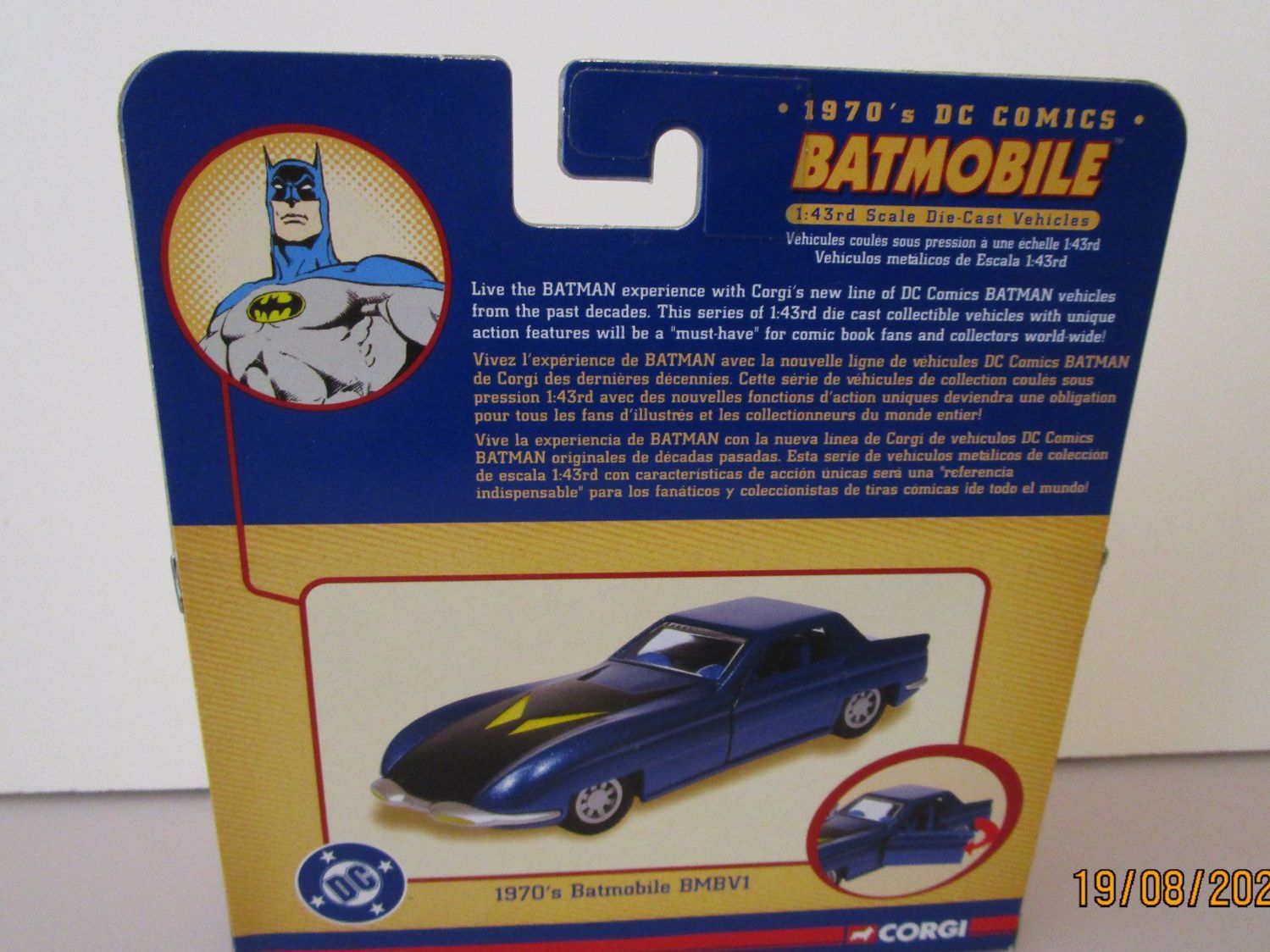 Corgi Toys Modellini d'auto: CORGI BATMAN BATMOBILE 1970 DC COMICS - 77315 - 1/43 – Nuovo e nell'imballaggio originale da Chêne-Bourg venduto da breno56 4