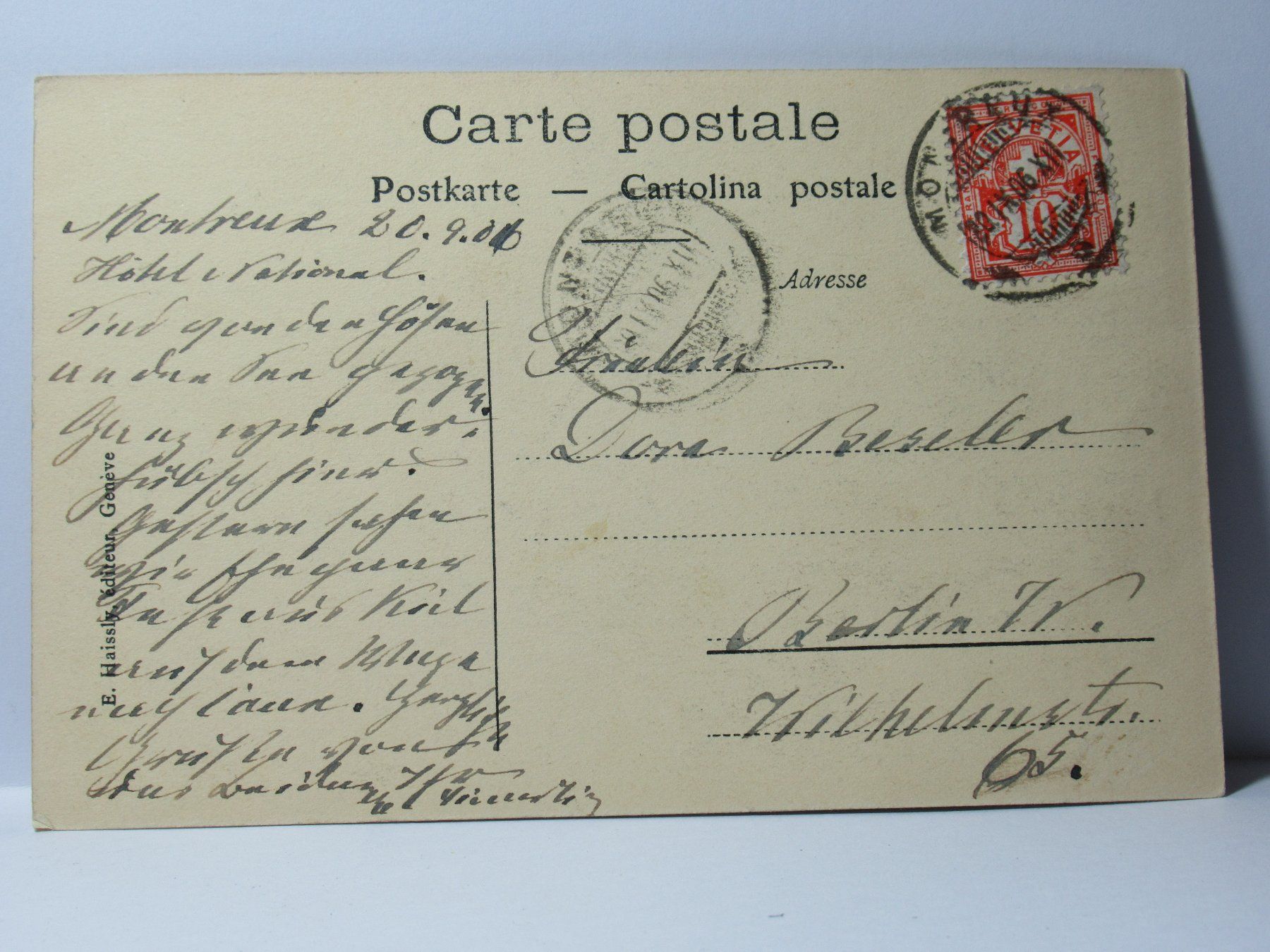 Cartoline postali: Montreux , Eglise  1906 – Usato da Grenchen venduto da Bluemchen1900 1