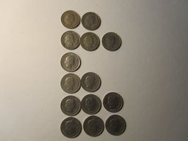 10 Rappen Schweiz, 1943-1949, lot 14 Stück (Angebot 3)