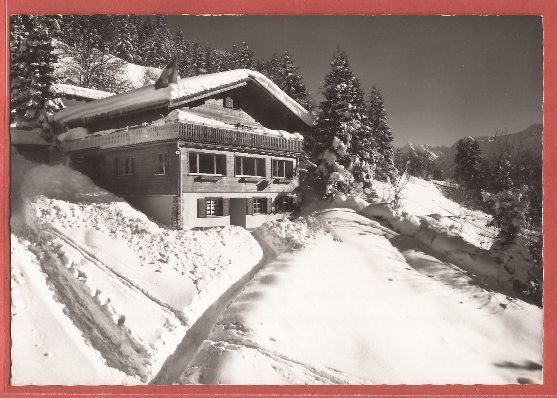 Cartoline postali: Saas bei Klosters - Restaurant Sunneschy - ca. 1955 – Usato da Fislisbach venduto da Porano