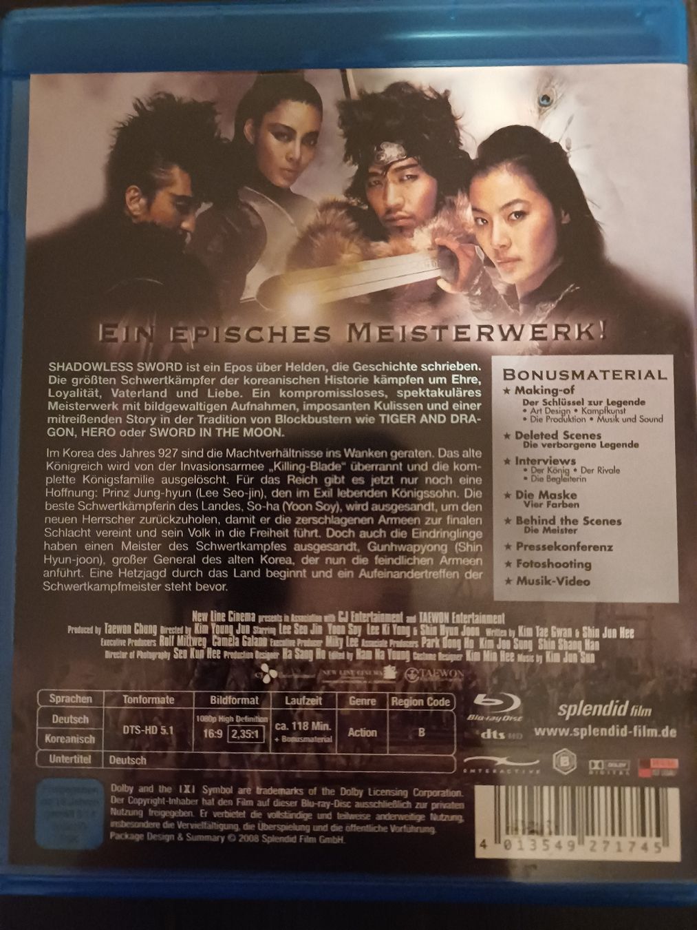 Tutti i DVDs: Shadowless Sword - Special Edition Blu-ray, Top Zustand! – Nuovo (secondo la descrizione) da Oberwil b. Zug venduto da ren_x6bm 1