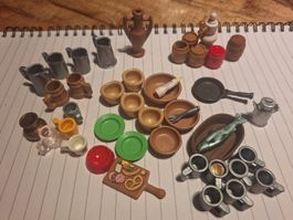 Diverses Geschirr, hauptsächlich Playmobil