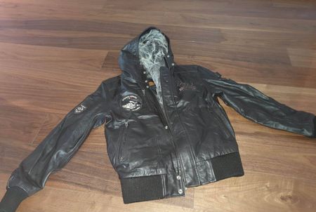 Nickelson Leather / faux fur jacket - M