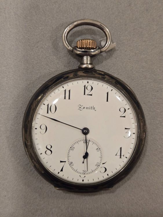 Montre à Gousset Zenith Art Déco 1920 – Argent 800 Niello/tula, 52,4 Mm