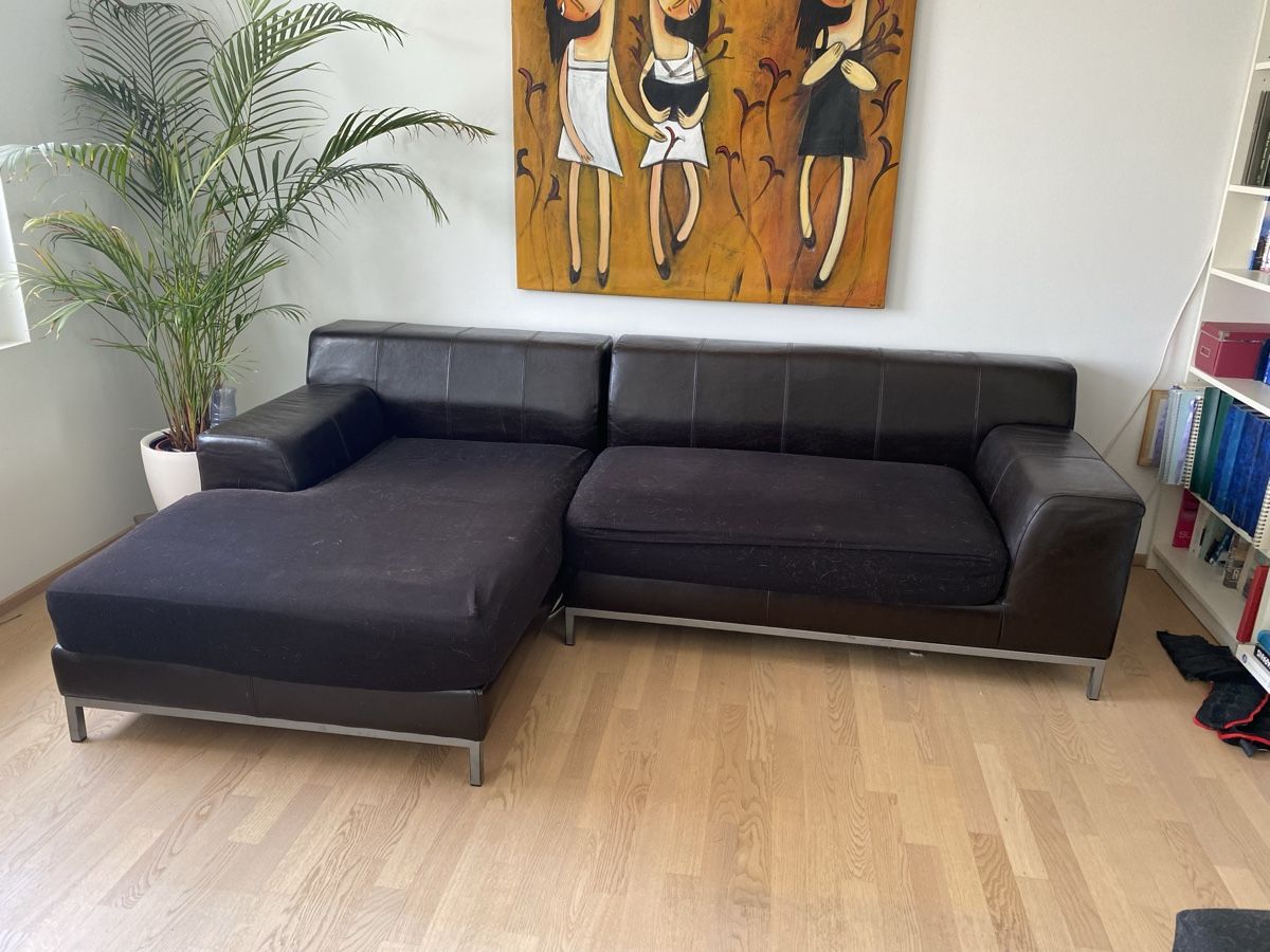 Sofas: Lederecksofa dunkelbraun – D'occasion à Richterswil par LufliDay 1