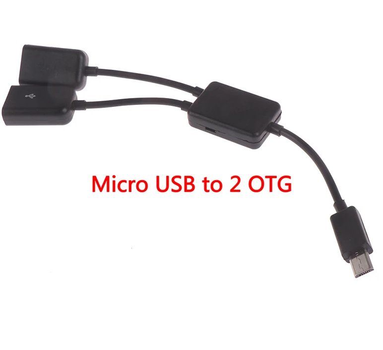 Adaptateur OTG Micro USB RIIEYOCA - Angle 90° Gauche/Droit - Pour Clés USB, Disques Durs - Avec Alimentation