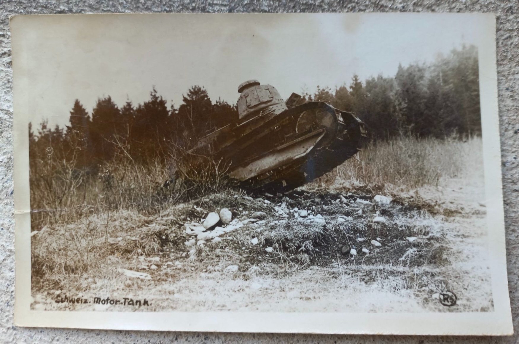Cartoline postali: AK Schweiz. Motor-Tank Panzer 1933 – Usato da Burgdorf venduto da glasrabe01
