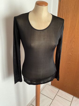 Alkena Langarmshirt Bio-Seide schwarz Grösse S neu