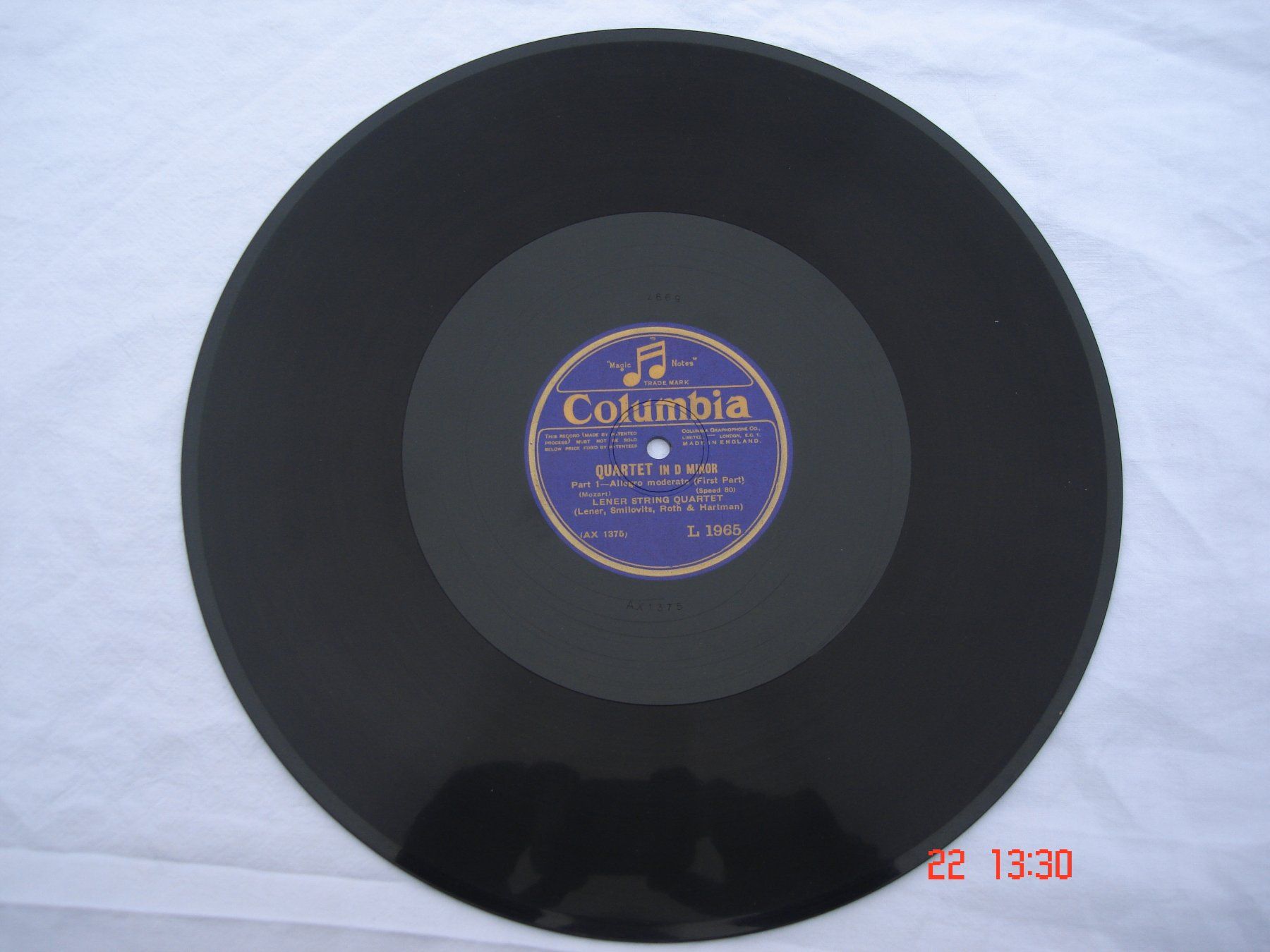 Dischi in vinile: Schellackplatten Mozart Streichquartett d-Moll Nr.15 Op.421 – Usato da Aeschi SO venduto da abi1951 1