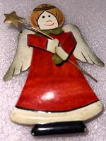 Süsser Weihnachtsengel Metall zum Aufhängen, Vintage