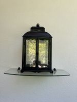 Grosse Laterne Windlicht schwarz Metall & Glas