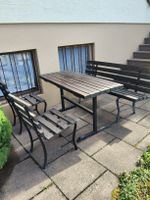 Gartenset, Tisch, Bank und 2 Stühle,