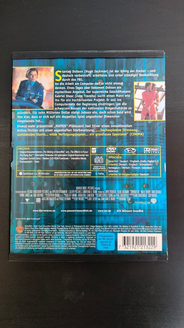 Tutti i DVDs: DVD Passwort Swordfish – Usato da Heerbrugg venduto da sve_p826 1