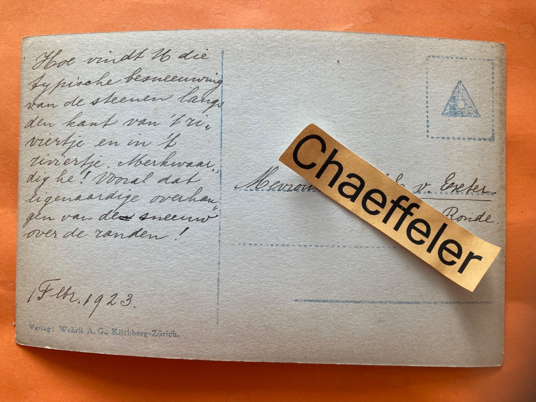 Ansichtskarten: 28164 Bei Arosa 1923 – Gebraucht aus Zürich von Chaeffeler 1