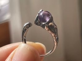 100 % echter Bolivianischer Amethyst – Vintage Edelsteinring