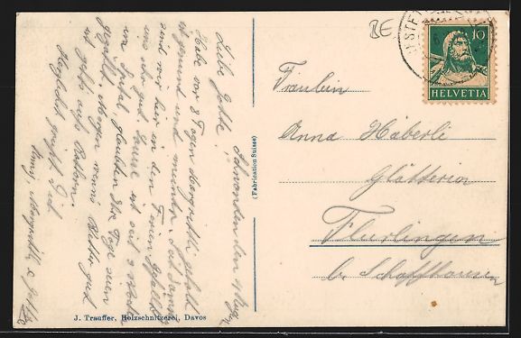 Cartoline postali: Schwanden bei Brienz, Totalansicht mit B – Usato da Berlin venduto da bartko-reher 1