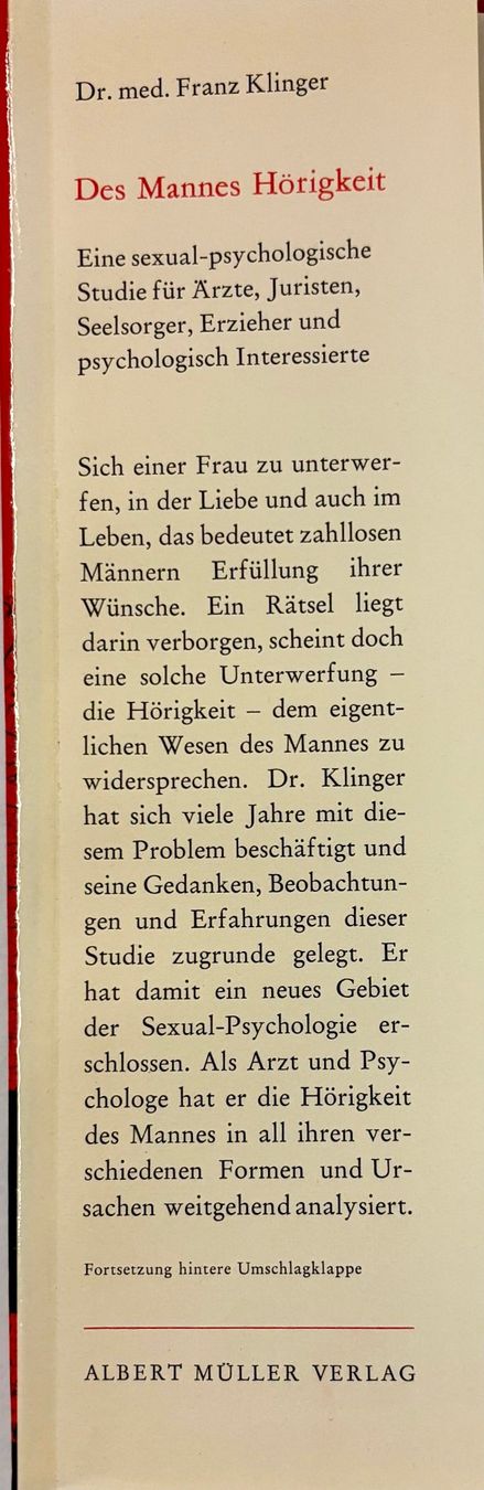 Libri: Des Mannes Hörigkeit – Nuovo (secondo la descrizione) da Sarnen venduto da Livres 1