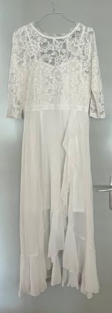 Weisses Spitzenkleid mit Ärmeln/ Brautkleid Standesamt in S