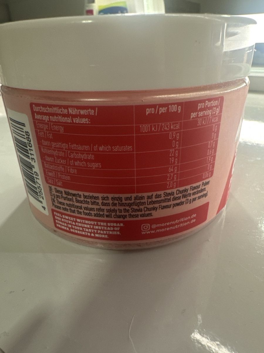 More Nutrition Cibi & Specialità: MORE Stevia Chunky Flavour Strawberry Perfection – Nuovo (secondo la descrizione) da Bassersdorf venduto da cel_2n7l 2