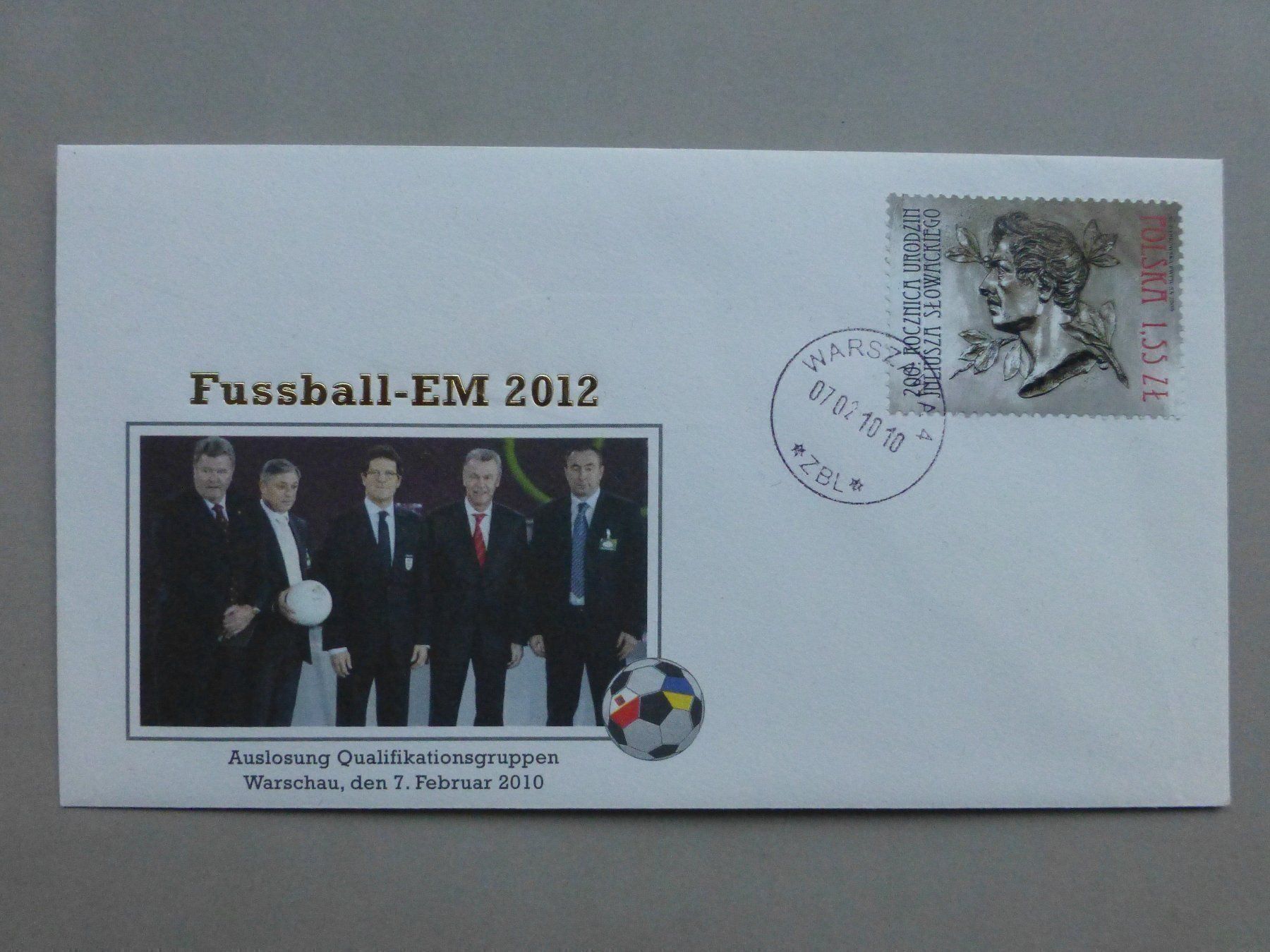 Alle Briefmarken: Brief EM 2012 - Auslosung Qualifikation – Gebraucht aus Basel von Falconis
