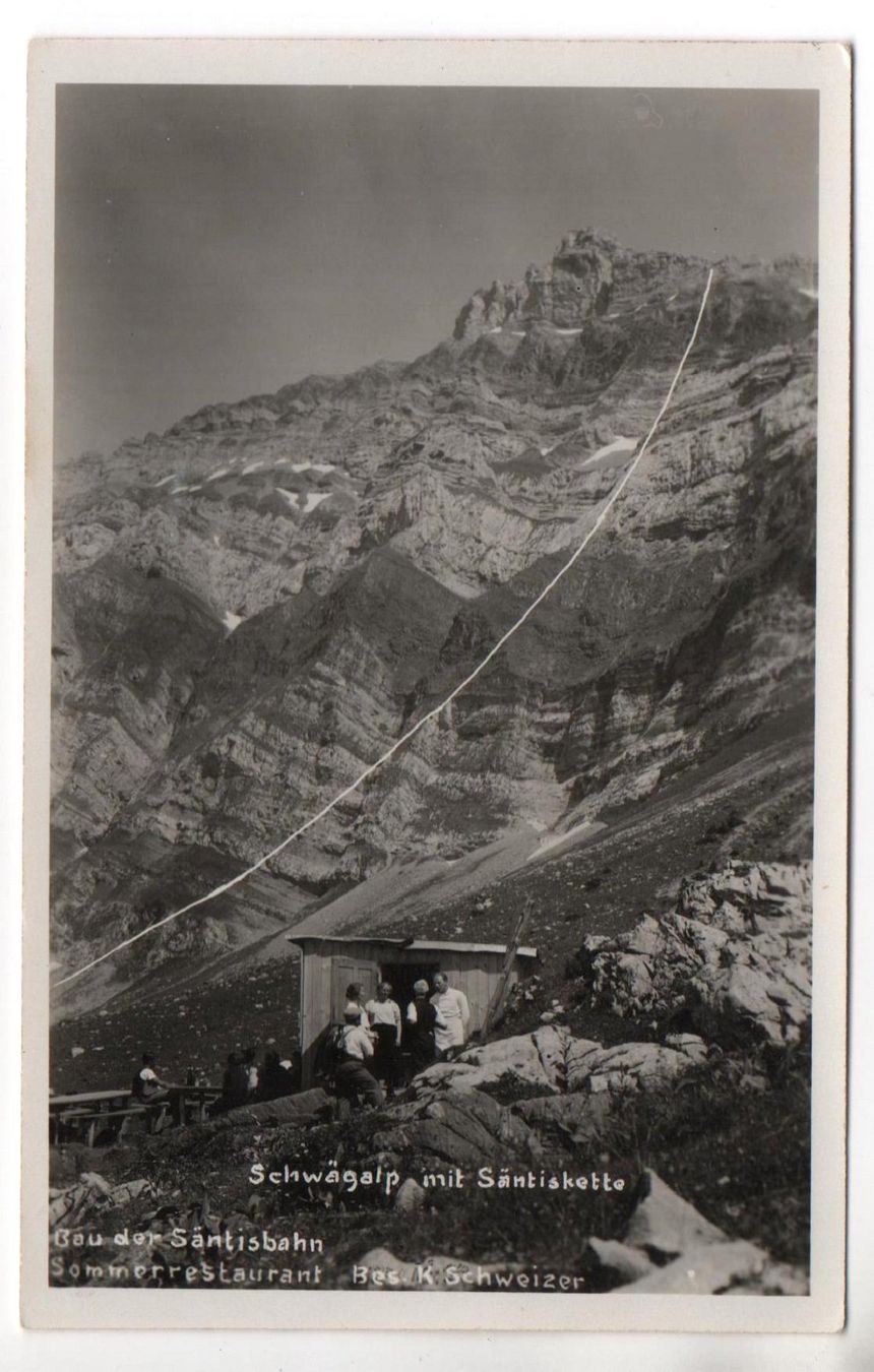 Cartoline postali: SCHWÄGALP Bau der Säntisbahn – Usato da Jona venduto da philajona