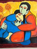 Schönes Acrylbild "Geborgenheit" signiert H. Studer