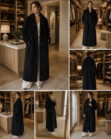 Manteau long effet teddy Solola – T. 36/38 – Comme neuf