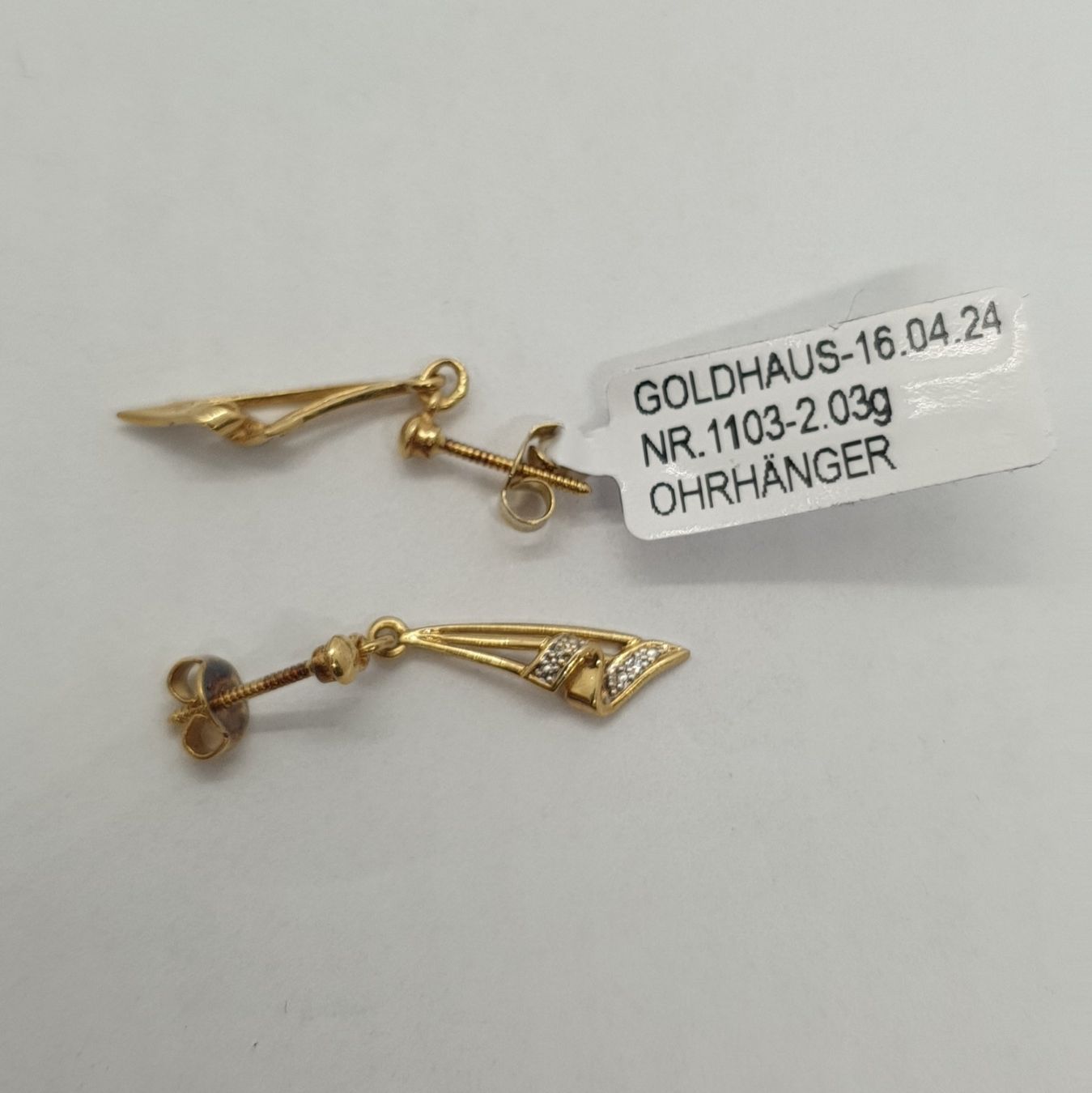 Ohrringe & -stecker: Echt 18K Gold - Diamant Ohrhänger – Gebraucht aus Luzern von Luzern-Goldhaus 3