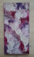 Acrylbild 20x40cm weiss, violett, dunkelrot