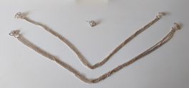 N2 Tracht Schmuck Ketten Blumenbrosche Silber