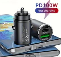 Mini 100W PD QC Schnelllade USB-Auto Ladegerät