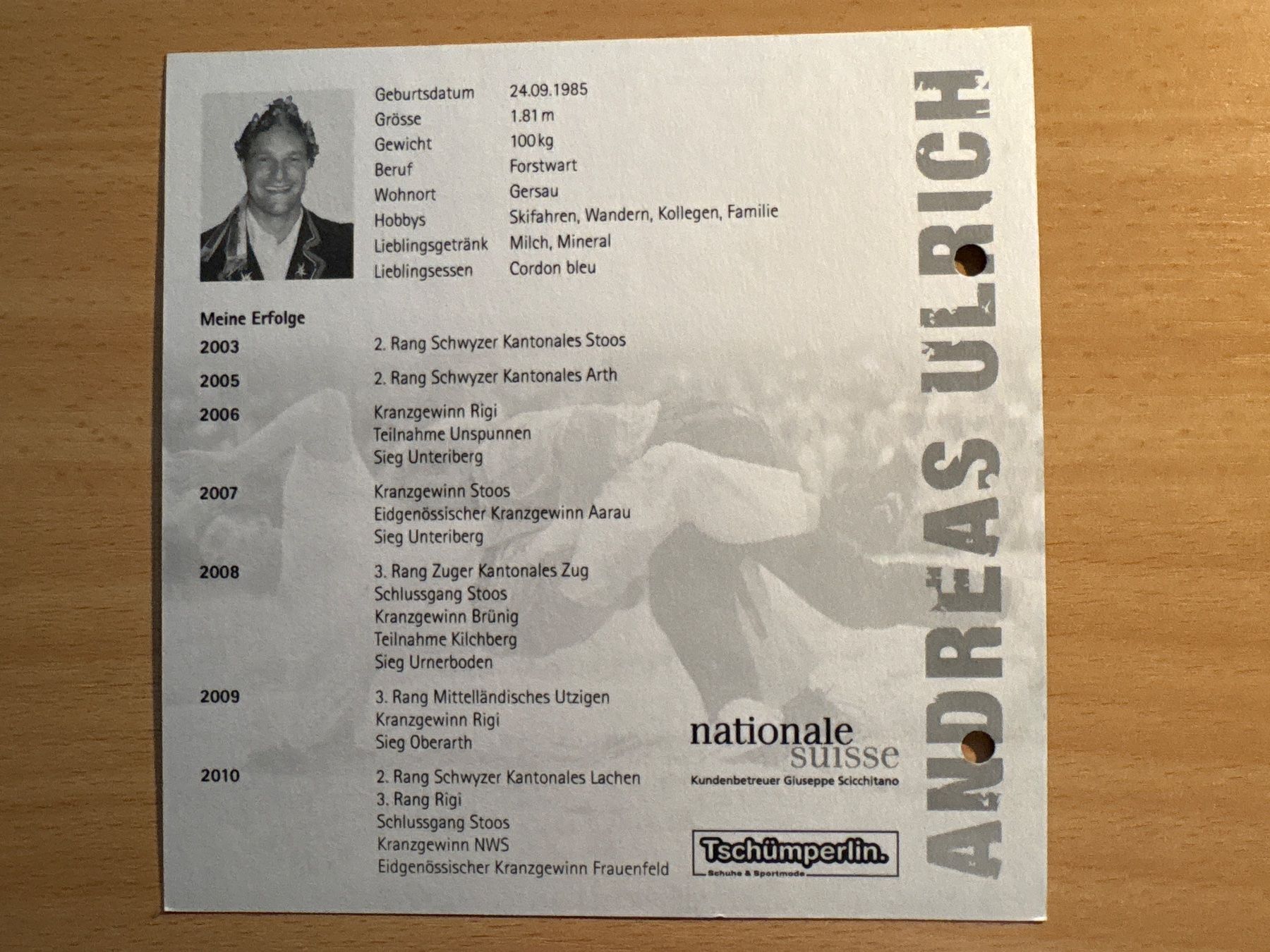 Autografi: Schwinger Autogrammkarte Andreas Ulrich******* – Usato da Ibach venduto da lisch3 2