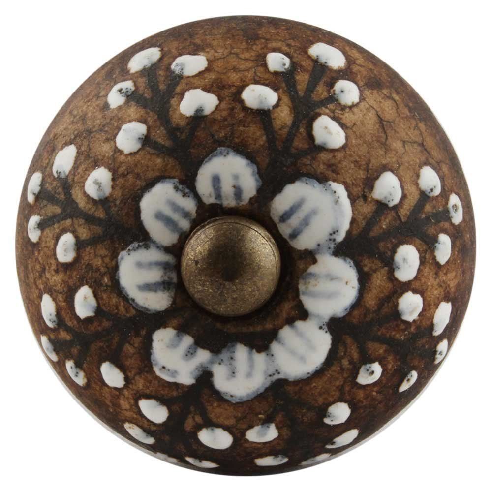 Maniglie per cassetti & Pomelli per mobili: Möbelknopf braun/ws mit Broncebeschlag – Nuovo e nell'imballaggio originale da Schwerzenbach venduto da Alperose03 1