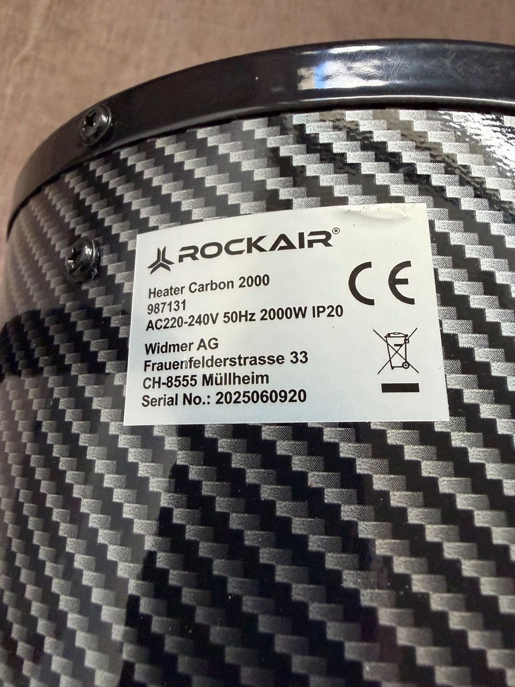 Heizgeräte: ROCKAIR Heizlüfter Carbon 2000 – Neu (gemäss Beschreibung) aus Suhr von Panok 2