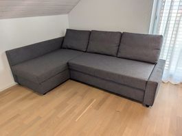 IKEA FRIHETEN Eckbettsofa mit Bettkasten, dunkelgrau