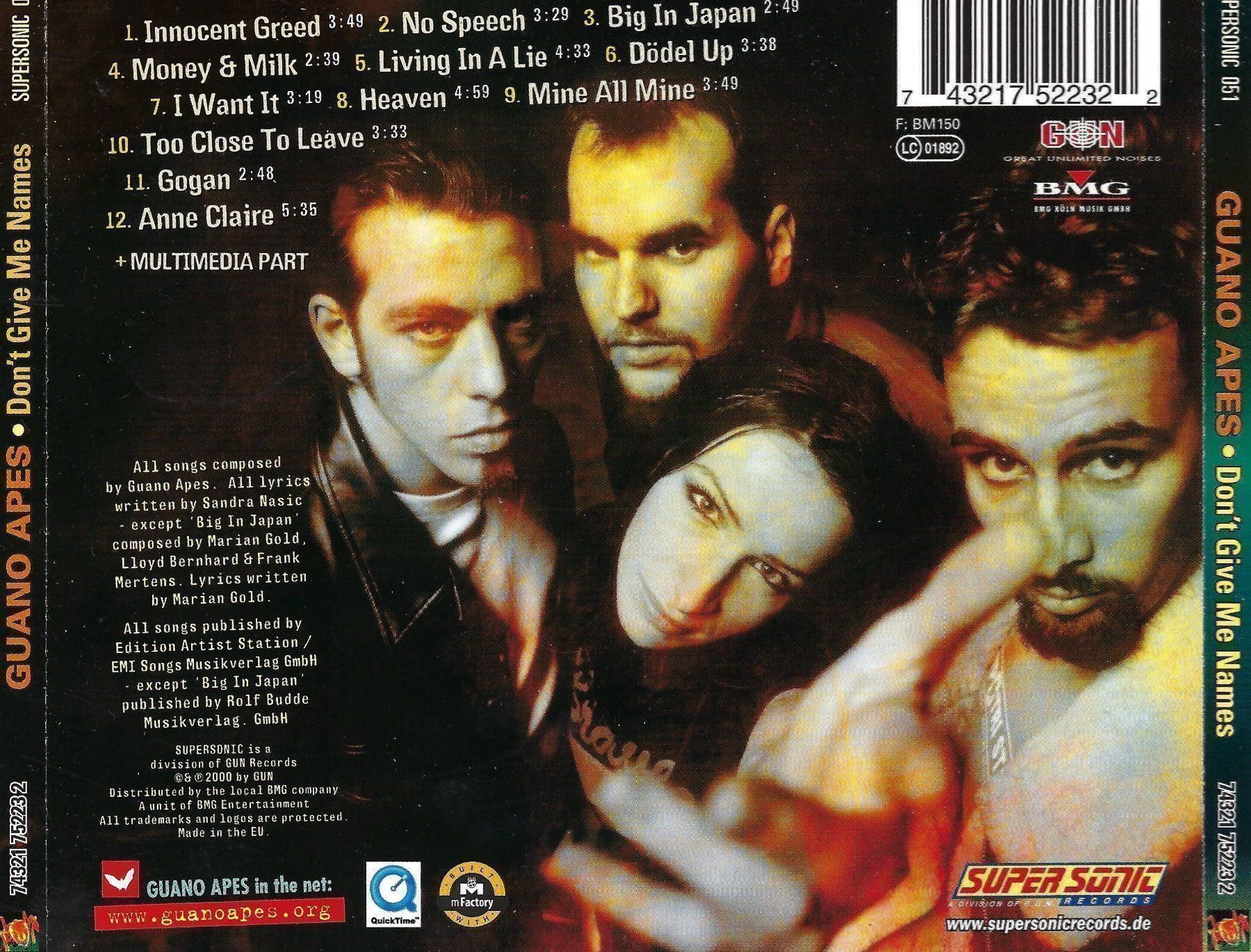 CD: CD - Guano Apes - Don't give me names – Usato da Rotkreuz venduto da groeli69 1