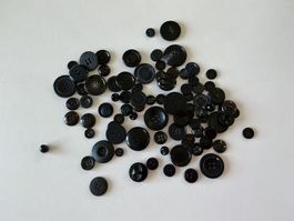 Grosses Knopf-Konvolut, viele schwarze Knöpfe, Basteln