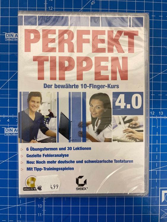 Lerntastatur USB, Farbcodiert Für 10-Fingersystem – Bunte Tastatur Zum Üben Für Anfänger, Inkl. Hotkeys