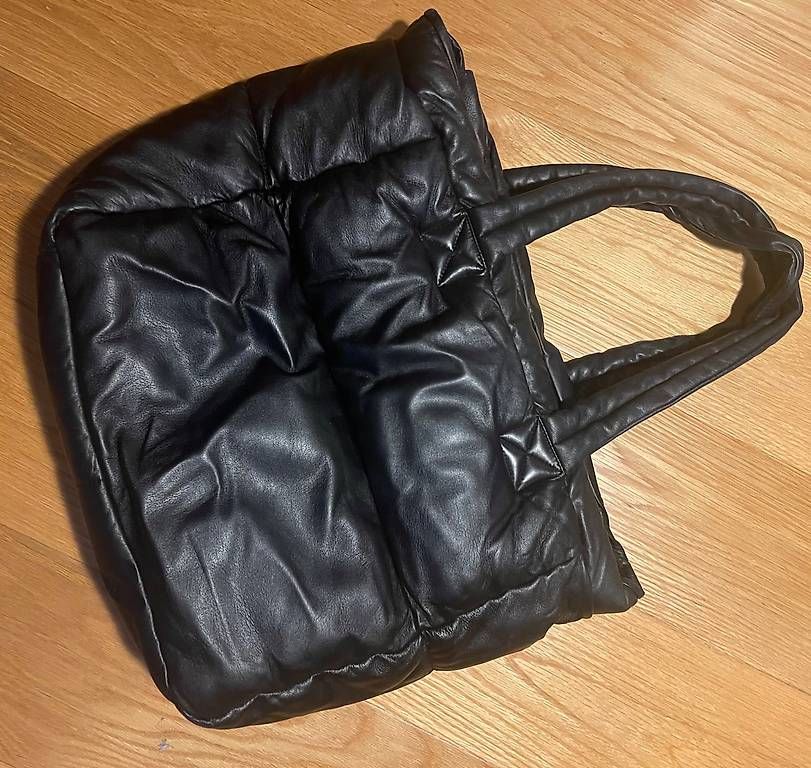 Borse: Schwarzer Leder Shopper gesteppt / Mom Bag – Usato da Horgen venduto da penjoat13 3