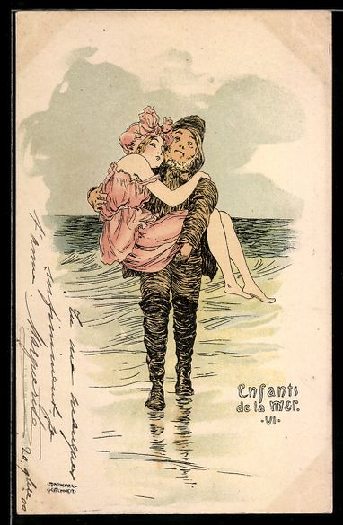 Cartoline postali: Raphael Kirchner: Enfants de la Mer VI,  – Usato da Berlin venduto da bartko-reher